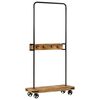 vidaXL Clothes Rack with Wheels 90x35x190 cm Solid Wood Mango and Iron