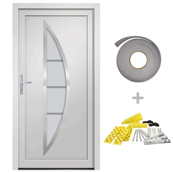 vidaXL Front Door White 88x200 cm PVC
