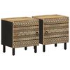 vidaXL Bed Cabinets 2 pcs Black 40x33.5x46 cm Solid Rough Wood Mango