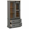 vidaXL Wine Cabinet HALDEN with Wine Racks and Sliding Door Grey Pine