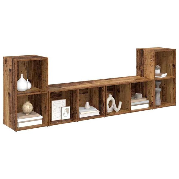 vidaXL TV Cabinet Set 4 pcs Old Wood 37 x 37 x 72 cm Engineered Wood