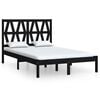 vidaXL Bed Frame without Mattress Black Solid Wood Pine King Size