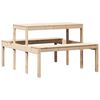 vidaXL Picnic Table 110x134x75 cm Solid Wood Pine
