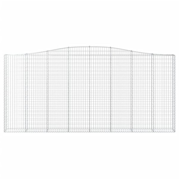vidaXL Arched Gabion Baskets 3 pcs 400x30x180/200 cm Galvanised Iron