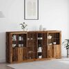 vidaXL LED Sideboard 3 pcs Old Wood 202 x 37 x 100 cm Engineered Wood