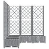 vidaXL Garden Planter with Trellis Light Grey 120x120x121.5 cm PP