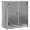 vidaXL Side Cabinet with Glass Doors Grey Sonoma 68x37x75,5 cm