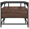 vidaXL Coffee Table with Glass Top Brown Oak 98.5x50x45 cm Steel