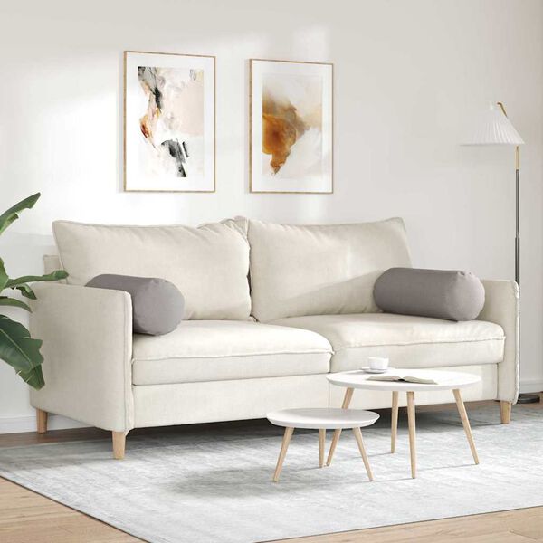 vidaXL Bolster Pillows 2 pcs Taupe Ø 25 x 70 cm Fabric