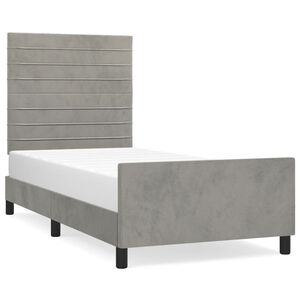 vidaXL Bed Frame without Mattress Light Grey 80x200 cm Velvet