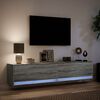 vidaXL TV Wall Cabinet with LED Grey Sonoma 180x31x38 cm