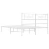 vidaXL Metal Bed Frame without Mattress with Headboard White 140x190cm