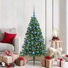 vidaXL Artificial Pre-lit Christmas Tree Green 150 cm PVC