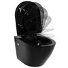 vidaXL Wall Hung Rimless Toilet Ceramic Black