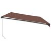 vidaXL Manual Retractable Awning with LEDs Brown 600x350 cm