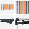 vidaXL Retractable Awning Multicolour 500 x 300 cm Fabric and Metal