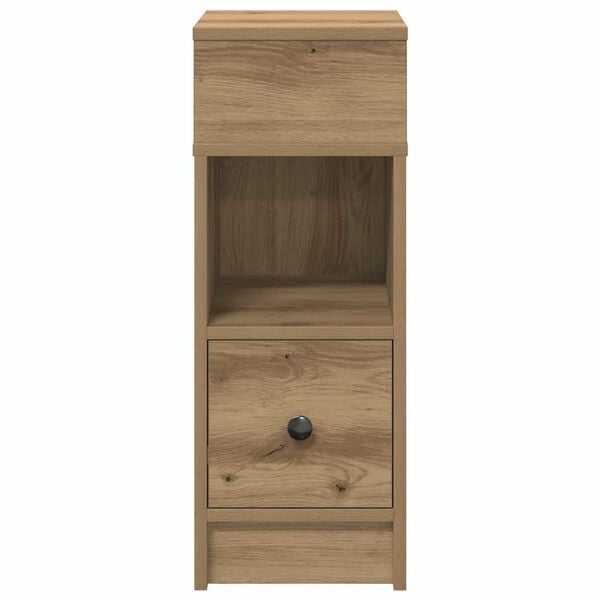 vidaXL Bedside Cabinet with Drawer Artisan Oak 25x31x66 cm