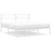 vidaXL Metal Bed Frame without Mattress with Headboard White 120x190cm
