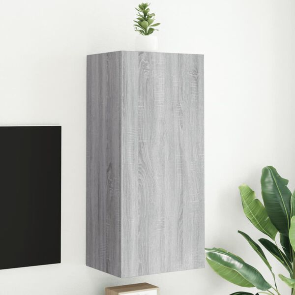 vidaXL TV Wall Cabinet Grey Sonoma 40.5x30x90 cm Engineered Wood