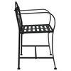 vidaXL 2-Seater Garden Bench 104 cm Black Steel