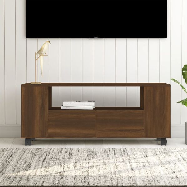 vidaXL TV Cabinet Brown Oak 120x35x48 cm Engineered Wood