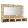 vidaXL Mirror Cabinet with LED Sonoma Oak 90x31.5x62 cm