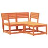vidaXL 3 Piece Garden Sofa Set Wax Brown Solid Wood Pine