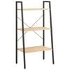 vidaXL Standing Shelf | Light brown and black | Engineered wood and steel