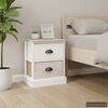 vidaXL Nightstands 2 pcs White and Natural 38x28x45 cm Paulownia Wood