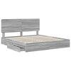 vidaXL Storage Bed Grey Sonoma 180 x 200 cm Engineered Wood