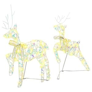 vidaXL LED Reindeers with 40 LEDs 2 pcs Warm White PET