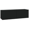 vidaXL Wall TV Cabinets 4 pcs Black 100x30x30 cm