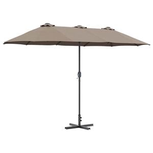 vidaXL Garden Parasol 370 x 197 x 239 cm Polyester and Aluminium Taupe