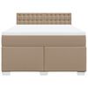 vidaXL Box Spring Bed with Mattress Cappuccino 140x190 cm Faux Leather