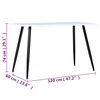 vidaXL Dining Table White and Black 120x60x74 cm MDF
