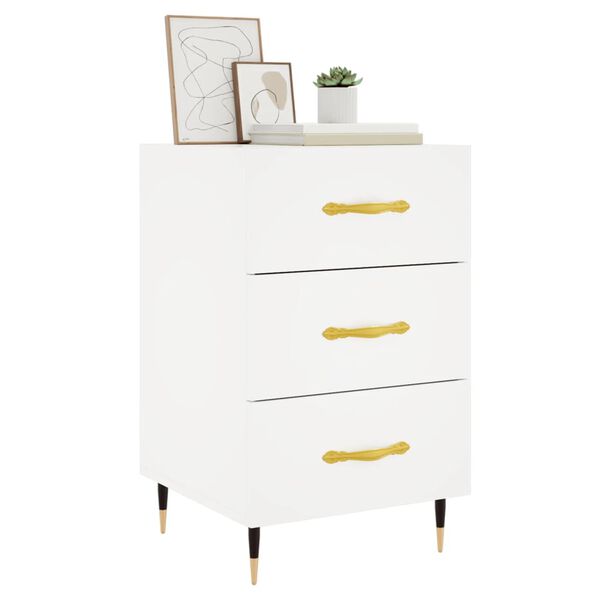 vidaXL Bedside Cabinet White 40x40x66 cm Engineered Wood