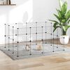 vidaXL 28-Panel Pet Cage with Door Black 35x35 cm Steel