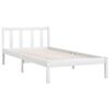 vidaXL Bed Frame without Mattress White Solid Wood Small Single