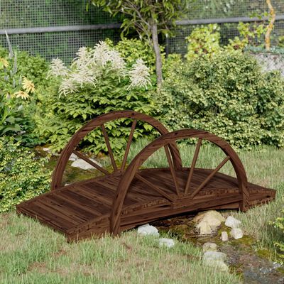 vidaXL Garden Bridge with Half-wheel 99x50x38 cm Solid Wood Fir