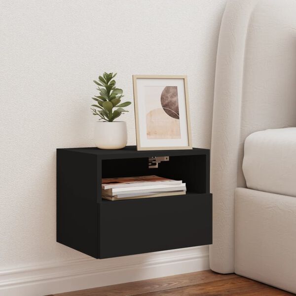 vidaXL TV Wall Cabinet Black 40x30x30 cm Engineered Wood