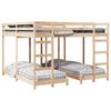 vidaXL Triple Bunk Bed Frame Natural 80 / 200 x 200 cm Solid Pine Wood