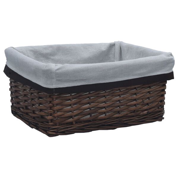 vidaXL 3 Piece Nesting Basket Set Brown Willow