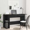 vidaXL Desk with Shelf Black oak 140 x 50 x 75 cm Engineered wood