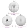 vidaXL Christmas Bauble Set 3 pcs Silver Plastic