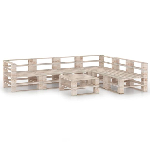 vidaXL 7 Piece Garden Pallet Lounge Set Pinewood