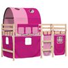 vidaXL Kids' Loft Bed with Tunnel without Mattress Pink 90x200 cm