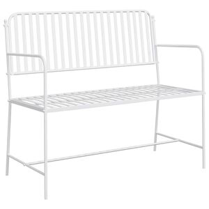 vidaXL Garden Bench 2 -Seater 103.5 x 51.5 x 90 cm Steel Plain White