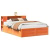 vidaXL Bed Frame without Mattress Wax Brown 150x200 cm Solid Wood Pine