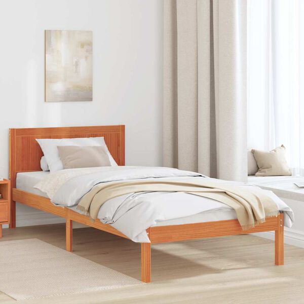 vidaXL Bed Frame Brown 90 x 190 cm Solid Pine wood