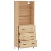 vidaXL Highboard Sonoma Oak 69.5x34x180 cm Engineered Wood